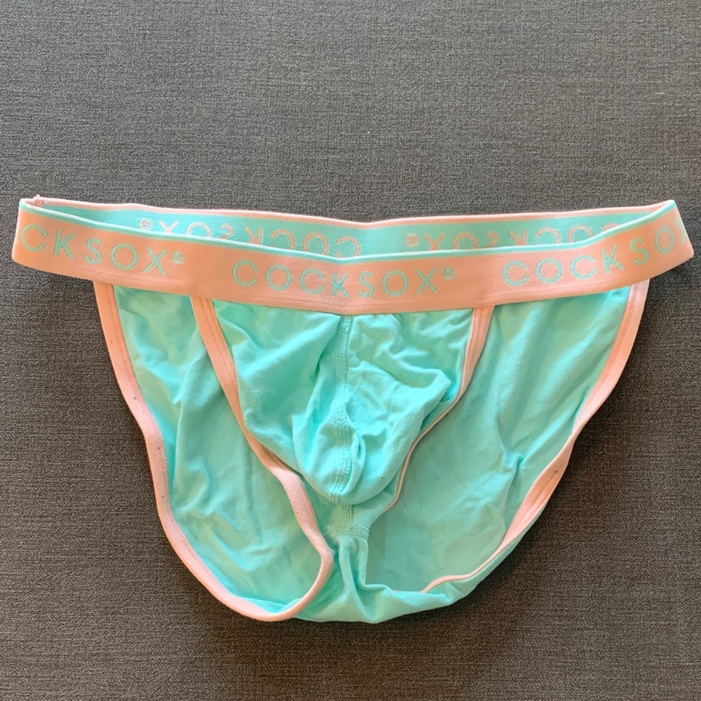 Cocksox Men's Aqua and Coral Briefs